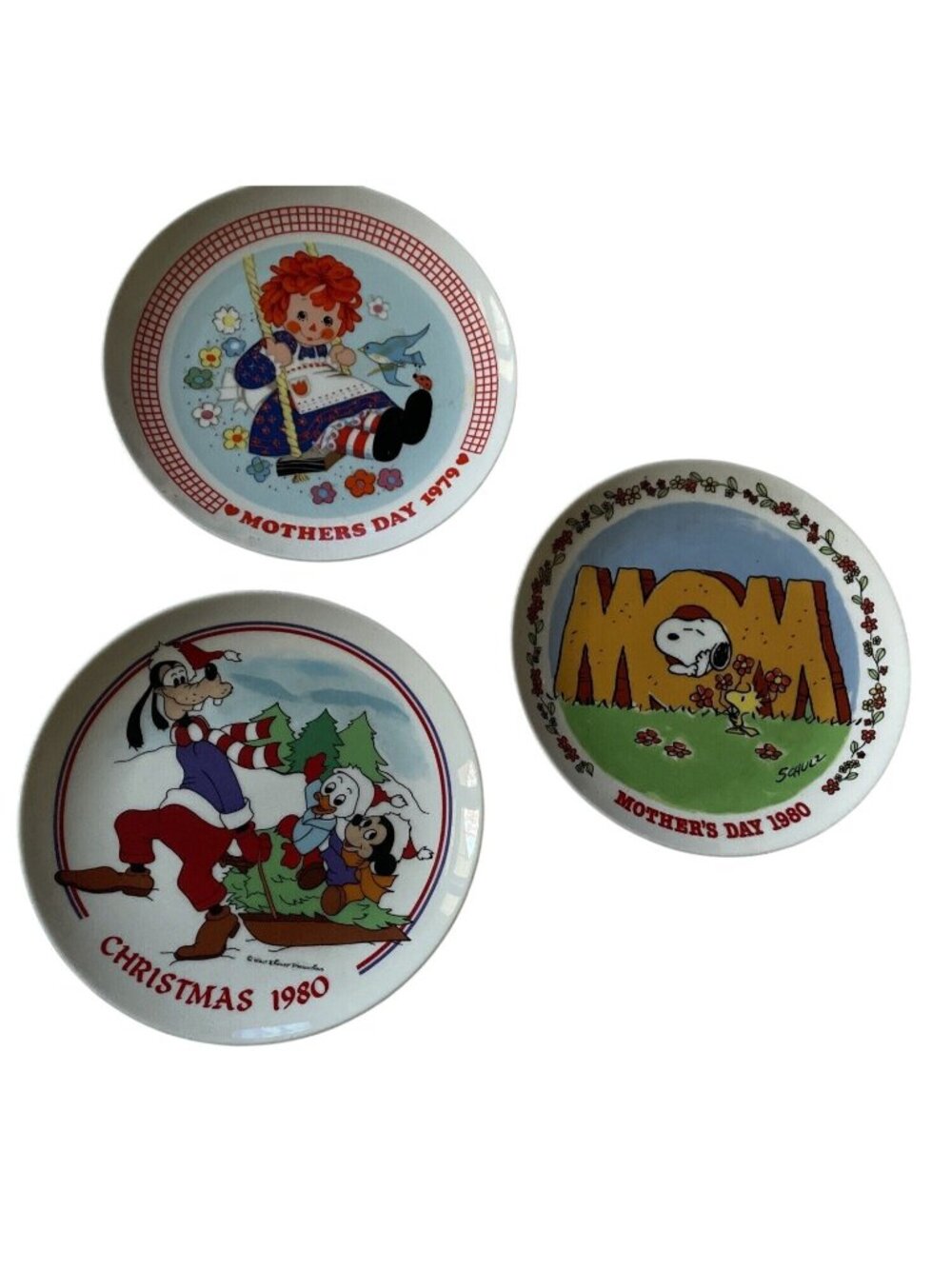 Schmid Plates Mothers Day 1979 & 1980 Christmas 1980 Limited Ed Japan Set Of 3